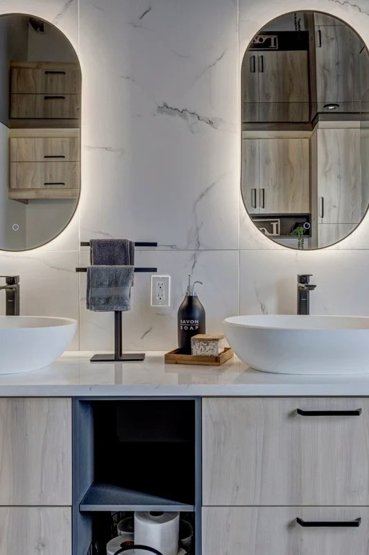 Projet de rénovation de salle de bain à Thetford Mines fait par élévation studio design, elevation studio design, designer d'intérieur à Thetford Mines